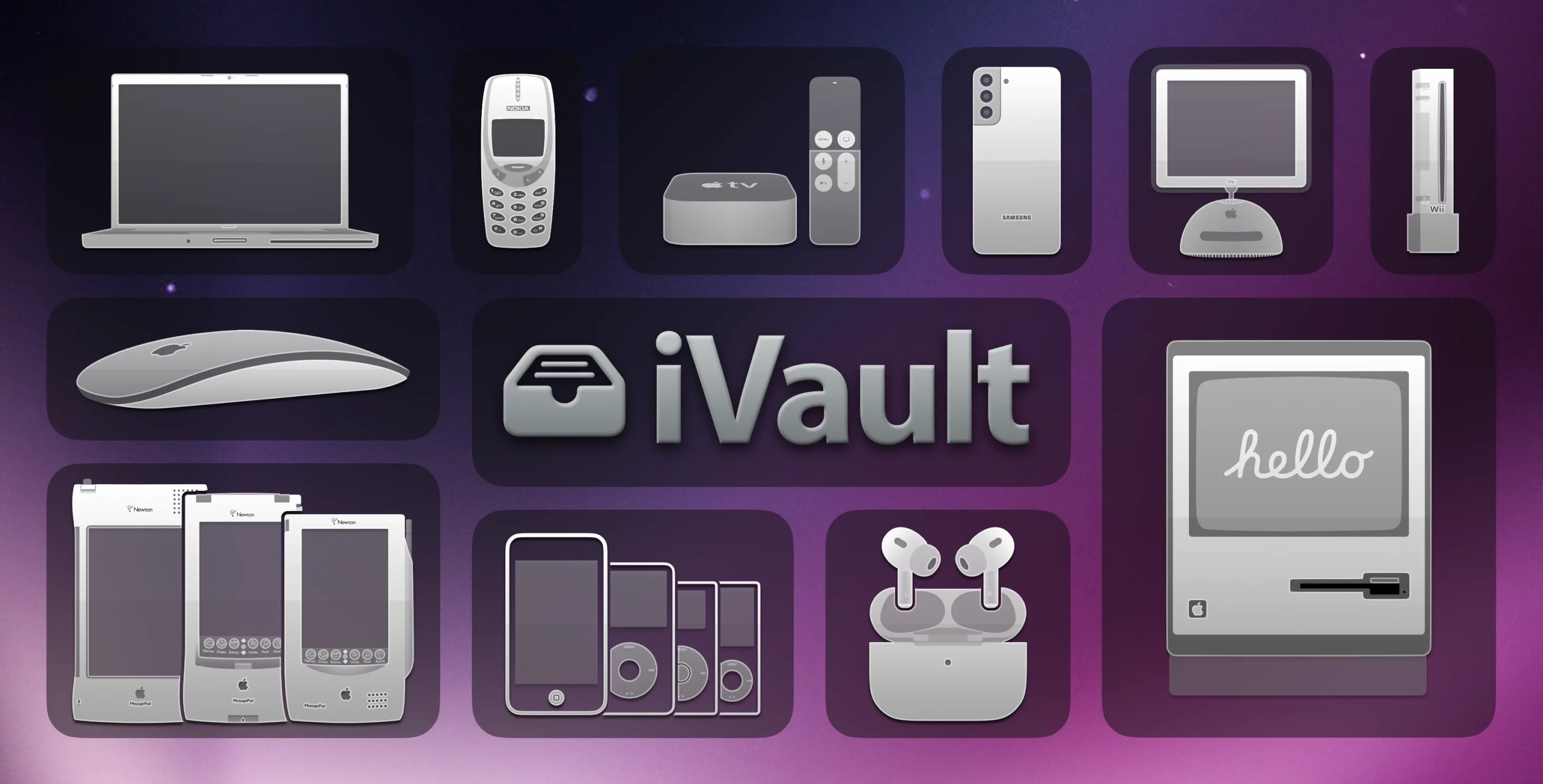 A collage of icons created for iVault